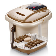 三戟足浴盆全自动电动按摩加热恒温家用吴昕同款熏蒸泡脚桶足疗机洗脚盆 金色变频脚动款