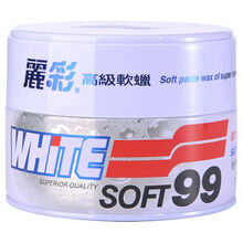 SOFT99 丽彩白色软蜡 上光车蜡清洁去污蜡 含打蜡海绵