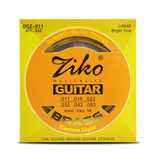 ZIKO 立欧 民谣木吉他弦套装 黄铜磷铜琴弦 010/011/012 出色防锈 【2件8折】DCZ-011(黄铜011-052)
