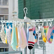 宝优妮 婴儿晾衣架内衣夹防风多夹子晾袜子架儿童晒衣架DQ-1002