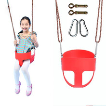 宝宝吊篮秋千 婴儿童户外单杠双杠荡秋千 室内门框房顶秋千 红色室内房顶套餐(1.5米铁链+挂钩+膨胀螺丝)