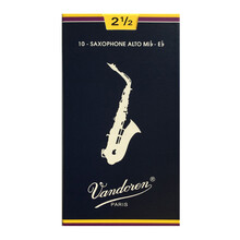 弯德林（Vandoren） 功学社防伪标贴 法国弯德林Vandoren蓝盒中音萨克斯哨片古典流行通用 2.5号 10片装