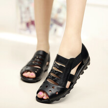 【中老年女式皮凉鞋】价格_图片_品牌