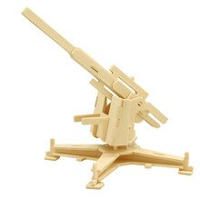 若态木质玩具3d立体拼图diy手工拼装模型儿童益智玩具 jp263高射炮