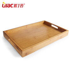紫丁香 竹木托盘竹制茶盘日式托盘 居家酒店简约功夫茶具水杯托盘 木制茶盘
