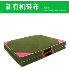 幼儿园体操垫健身软体地垫 学校仰卧起坐空翻垫子 舞蹈训练折叠瑜伽垫 180*60*5cm硅布军绿色