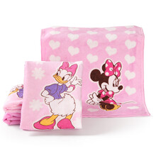 迪士尼（Disney）毛巾家纺 棉质割绒 4条装 儿童婴儿毛巾 女宝宝 粉色 45g/条 25*50cm/条