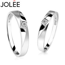 JOLEE 18K金钻石戒指 情侣对戒定制款时尚简约婚礼指环送女友老婆结婚纪念日新年礼物