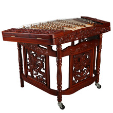 星海 扬琴乐器浮雕乐龙戏珠402杨琴一级红铁木豆演奏扬琴 8623F-A