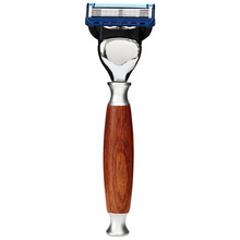 OTW手动剃须刀老式刮刀老铁剃须刀1刀架1刀头带1个5刀头 604#浅棕色款