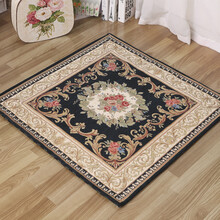 鼎贊 欧式方形地毯提花工艺家用正方形地毯客厅卧室茶几地毯定制 059深蓝 90X90cm