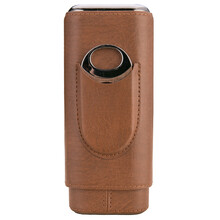 LUBINSKI 牛皮雪茄套 便携3支装+雪茄剪保湿管 棕色-2