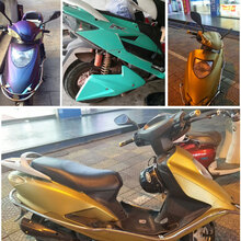 格林卡 摩托车贴纸贴膜贴花改色膜冰膜 摩托车改装电动车个性装饰车身贴小龟鬼火福喜迅鹰巧格贴膜 冰橙色(宽1.5*0.5米)