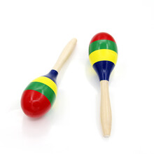 奇宝居 沙锤乐器  木沙球打击乐器 奥尔夫沙锤 刻花款 小号条纹款