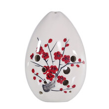 太乐TAILE太乐10孔双腔十孔专业笔筒型古朴埙演奏乐器G调F调埙 红梅水滴埙-F调+送底座