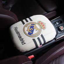 点缤 汽车通用棉麻扶手箱垫海绵垫足球迷俱乐部皇马巴萨AC尤文用品 皇马扶手箱垫