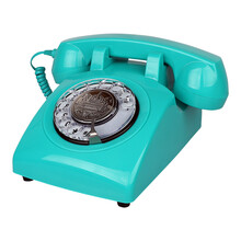 金顺迪 JSD075 酒店电话机仿古复古欧式办公家用无线插卡移动联通电信手机卡座机  天蓝色旋转(插3G联通移动手机卡)