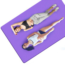 丛峻双人瑜伽垫加厚加宽加长2米超大 练舞蹈的垫子健身垫防滑加厚地垫 [200*130]紫色10mm三件套