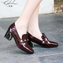 【女士半高跟皮鞋】价格_图片_品牌