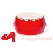 广雅 牛皮鼓 玩具乐器小堂鼓儿童益智锣鼓 中国红色扁鼓双面耐用牛皮鼓 8寸小鼓（26CM*17CM）