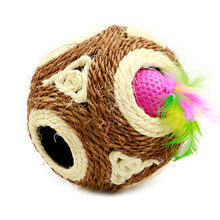 北北宠物猫玩具猫猫玩具六孔剑麻球小猫幼猫咪爱宠物猫用品猫咪玩具球 颜色随机发货