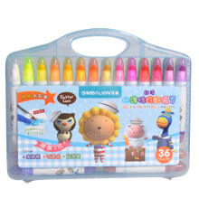 雄狮 水溶性蜡笔 滑顺 炫彩蜡笔 儿童画笔 油画棒 36色水溶性炫彩蜡笔（蓝盒）