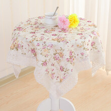 温恋 床头柜罩电视机罩冰箱巾多功能盖巾冰箱罩冰箱盖巾冰箱防尘盖巾 百花争艳紫花 55*55cm