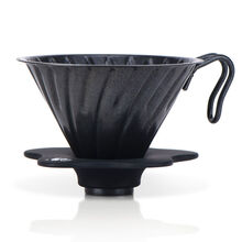 帝国（Diguo） 经典v60不锈钢咖啡滤杯 家用煮咖啡V型手冲滴滤式咖啡杯 多色滤杯 1-4人份 黑色1-2