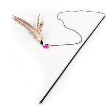 华元猫咪玩具逗猫棒 逗猫幼猫玩具 木质手工逗猫棒老鼠猫玩具猫猫用品 大羽毛逗猫棒