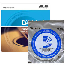 达达里奥 DAddario 民谣吉他弦EJ16 EZ900 910 920木吉他一套琴弦 EJ16盒装+PL012单一弦