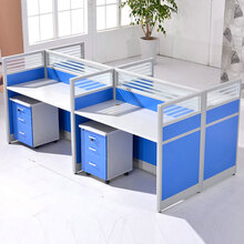 涵安（HanAn） 屏风职员办公桌4/6人位卡座屏风隔断办公家具现代简约员工办公室工作位 四人位(含柜)