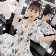 金布丁（JINBUDING）女童连衣裙夏季适合小女孩穿的新款韩版雪纺公主裙中大童的 片片裙桔色 130 默认尺尺码偏小建议选大一码