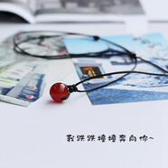 抖音同款红玛瑙锁骨链情侣项链一对转运珠潮男女吊坠学生闺蜜锁骨链 16mm红玛瑙项链