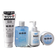 资生堂（Shiseido）洗面奶男士专用面霜护肤套装礼物水乳乳液控油补水 uno红色面霜90g+黑色洗面奶130g+