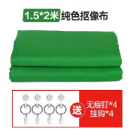 贝阳（beiyang）1.5*2米绿色宽幅涤棉背景布摄影加厚拍照影视绿幕直播间纯色背景墙抠像布补光灯拍摄道具绿布