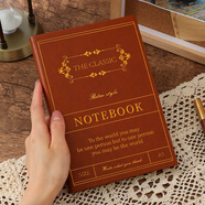 嘉然恒 A5复古风笔记本本子文具高颜值皮面本商务硬面记事本学生日记本成人定制办公用品 棕色