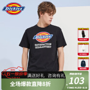 Dickies短袖T恤男夏迪凯斯官方t恤男圆领logo印花情侣纯棉休闲上衣 黑色7088/男女同款 L