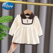 迪士尼（Disney）上新适合0-1周岁2女宝宝裙子3秋装女童秋季吊带裙衣服公主婴儿6个月礼服裙 白色偏小一码 80cm建议0-1岁