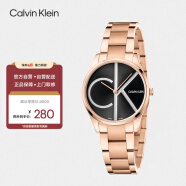 凯文克莱（Calvin Klein）CK 时光记忆系列 玫瑰金表带圆盘石英表 K4N23X41（表盘:32MM）