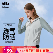 蕉下（beneunder）防晒衣女冰丝短外套防紫外线连帽UPF50+户外 蔚宇蓝烟灰L