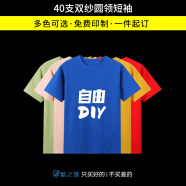 蓝之旺 班服t恤定制工作服 文化衫订制短袖男情侣体恤diy衣服聚会团队服 精致款全棉40支双纱 XS