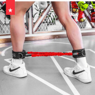 跆拳道弹跳步伐训练拉力绳腿部力量阻力带带脚踝拉力带训练弹力绳 蓝色（30磅*2）