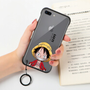 迈琪数码 苹果11手机壳se2无边框iPhone11pro max保护套XR卡通XS/6/7动漫8p 苹果7p/8plus【配钢化膜】海贼王-路飞