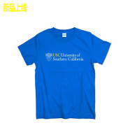 USC美国南加州大学校服短袖T恤男女夏季纯棉圆领印花字母班服定制 蓝色 S(尺码务必咨询)