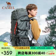 骆驼（CAMEL）户外大容量专业登山包男女旅行双肩背包超大80升 W9B307011A 灰色