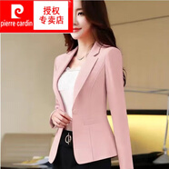 皮尔卡丹（pierre cardin） 2025新款韩版休闲修身上衣小西装外套女夏东季装女士式西服 519#粉色 L_建议95-110斤