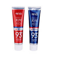 韩国爱茉莉93牙膏美白去牙渍麦安迪86牙膏升级包1邮 红+蓝[120g]_鎹牙刷