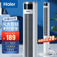 海尔（Haier） 电风扇家用塔扇遥控定时落地扇轻音摇头办公室无叶风扇立式电扇空气循环扇驱蚊扇卧室风扇 【大风量定时】遥控款FZY0901