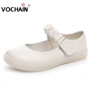 梵纪（VOCHAIN）护士鞋女牛皮春夏新款软底软面舒适小白鞋妈妈鞋 白色 35