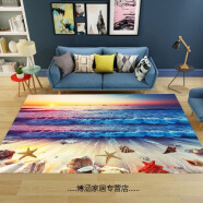 溥畔创意海洋3d沙滩贝壳大海风景幼儿园卡通客厅茶几地中海风格地毯 样式2 50厘米80厘米